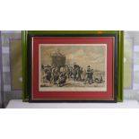 Antique Engraving Print Art - The Last Load