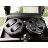 Watch Winder- Four Watches-Gloss Black & Carbon Finish