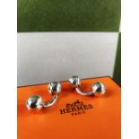 Hermes Cufflinks Bouton de Manchette Argent