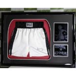 Muhammad Ali Pair of Signed Everlast Shorts Boxing Display