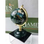 Semi Precious Stone Small World Globe Desktop Globe