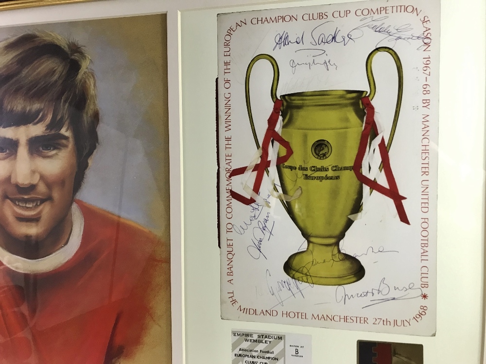 George Best Manchester United Signed 1968 European Cup Winners Montage Ltd Ed.#267/500 - Image 3 of 6