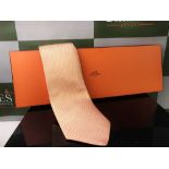 Hermes Silk Orange Tie