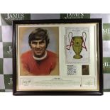 George Best Manchester United Signed 1968 European Cup Winners Montage Ltd Ed.#267/500