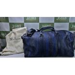 Mulberry - A New Gent`s Weekend Bag, Clipper Midnight Blue Raffia Woven Leather