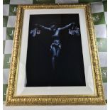 Banksy "Christ With Shopping Bags" Lithograph, Ornate Framed