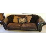 Ralph Lauren Style Leather/Fabric 9ft Sofa