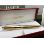 Cartier Louis Stylo Gold Plaque Ribbed Ballpoint Pen
