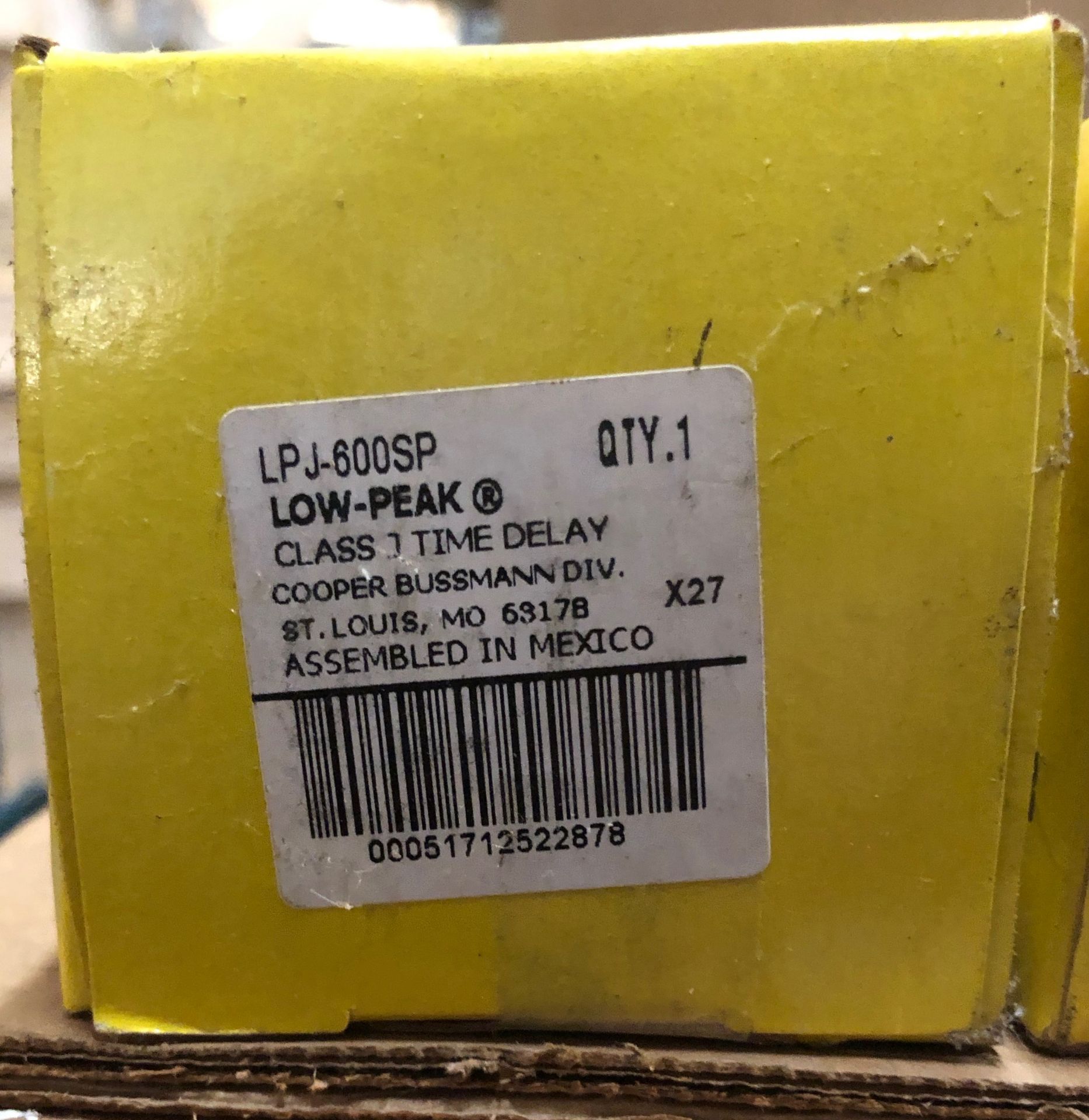 (3) Cooper Bussmann Model LPJ-600SP Low Peak Class J Time Delay Fuse 600 Amp 600 Volts - new, - Image 2 of 2