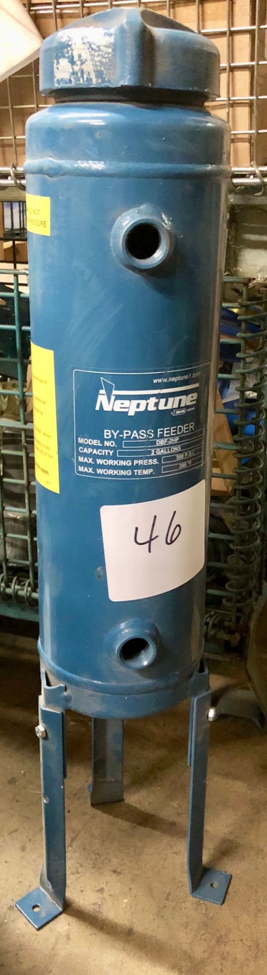 Neptune By-Pass Feeder Model DBF-2HP 2 Gallon Capacity 300 PSI Max working pressure 200 F Max