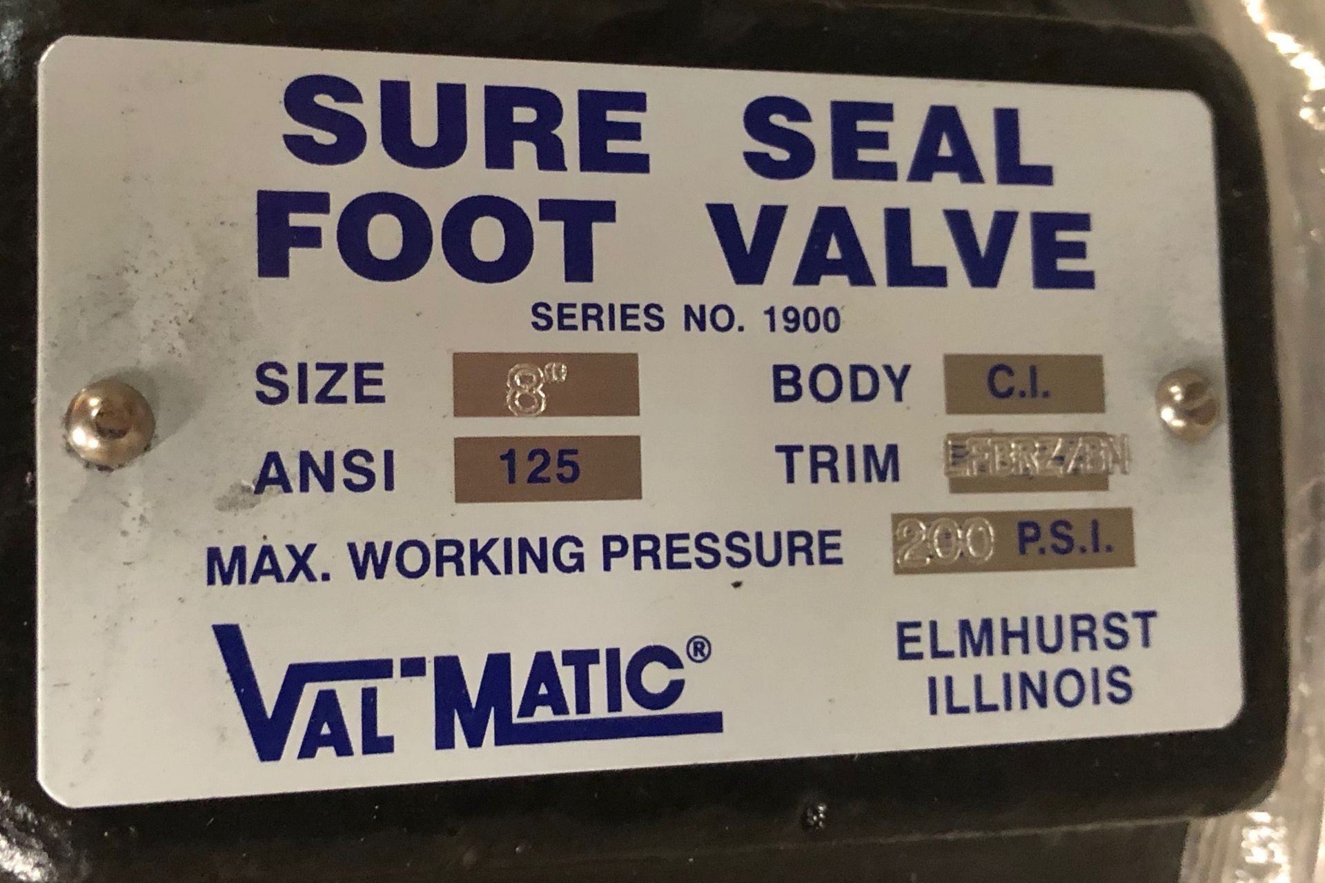 8" Valmatic Val-matic Model 1908.1 Sure Seal Foot Valve Cast Iron Body 125 Class ANSI 200 PSI - Image 6 of 6