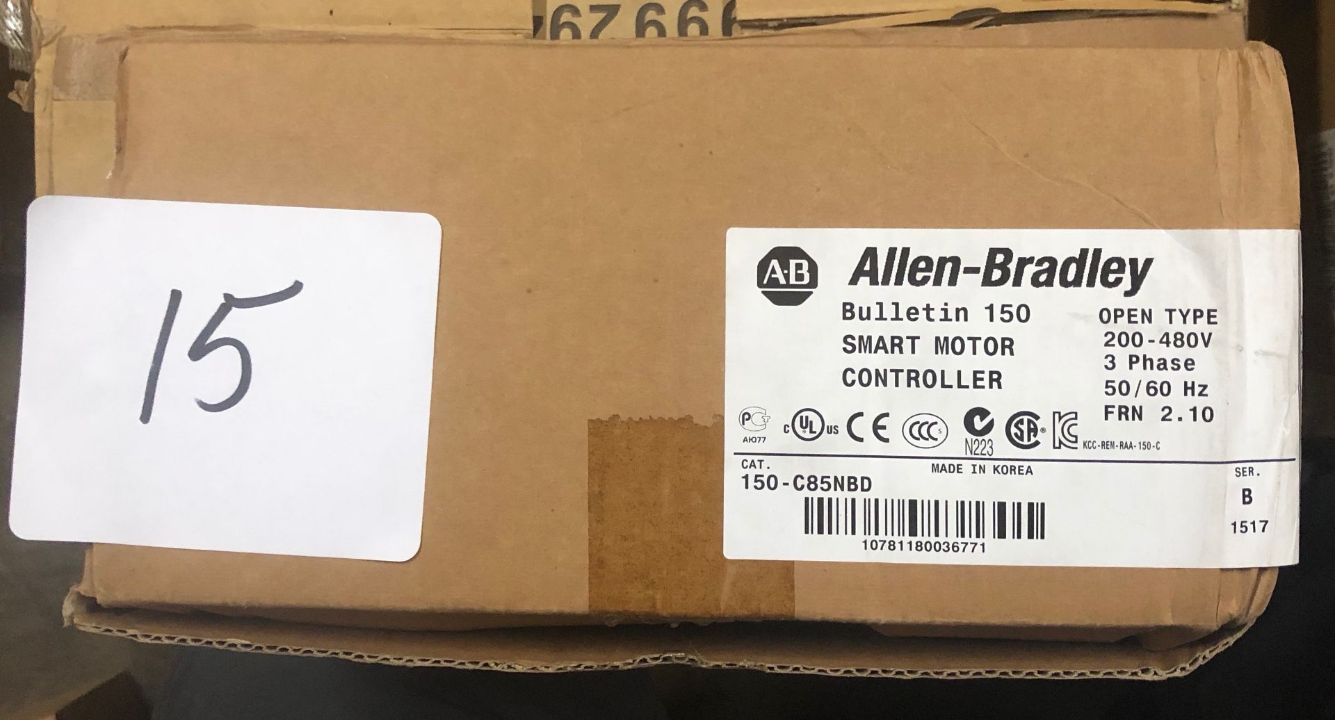 AB Allen Bradley Bullentin 150 Smart Motor Controller Cat # 150-C85NBD Open Type 200-480 Volts 3