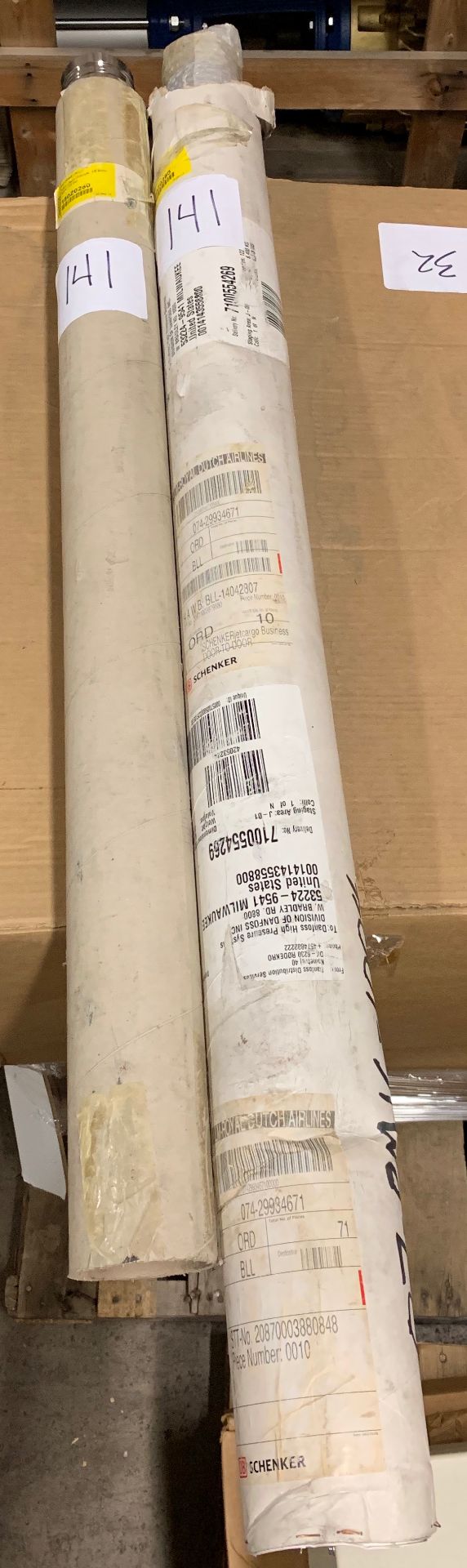 (2) Danfoss 2" High Pressure Hose, 2.5" Victaulic Connections, Duplex Housing Material, 39.4"