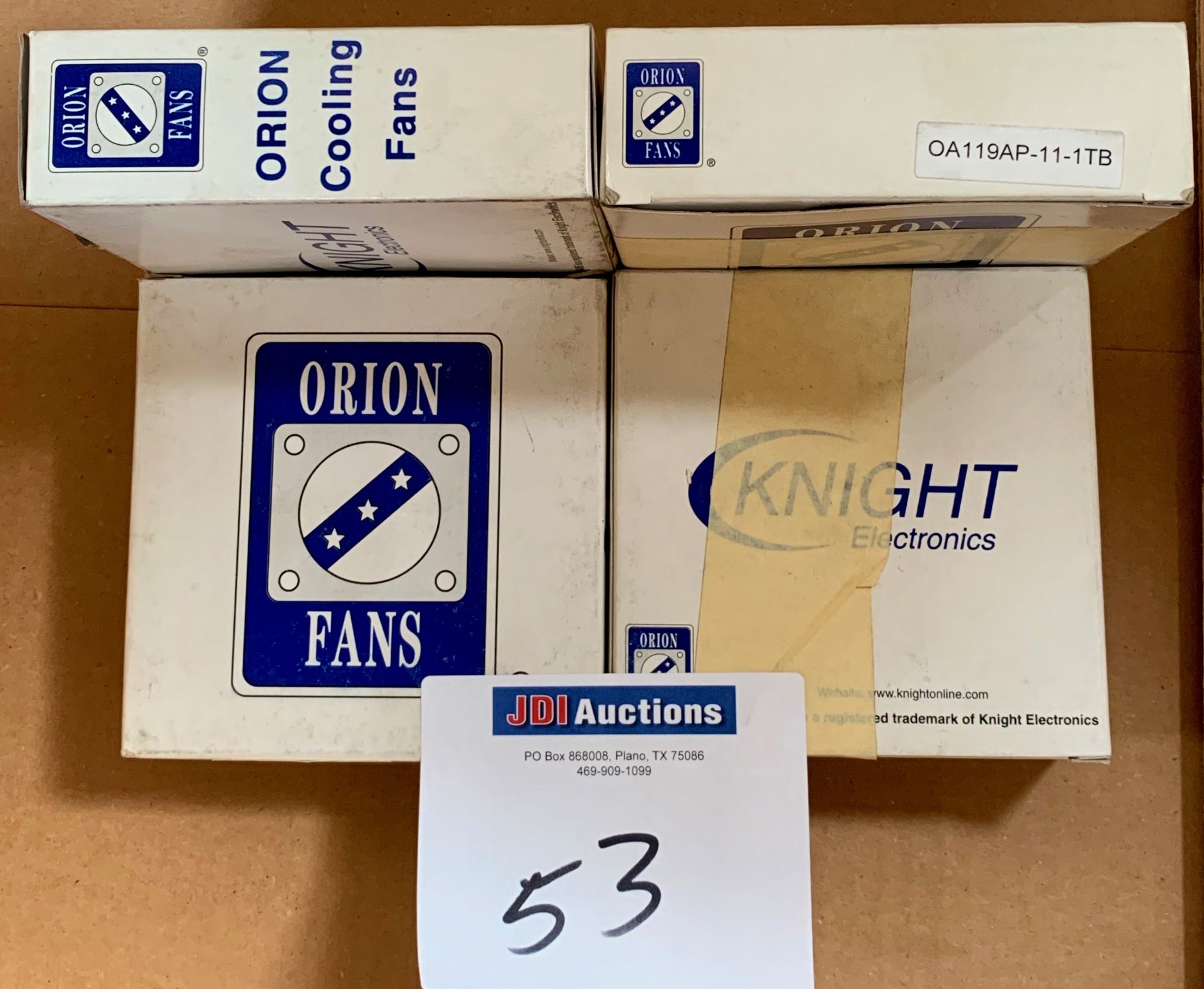 (4) Knight Electronics Orion Fans Model OA119AP-11-1TB Cooling Fans - new, never used - Qty. 4