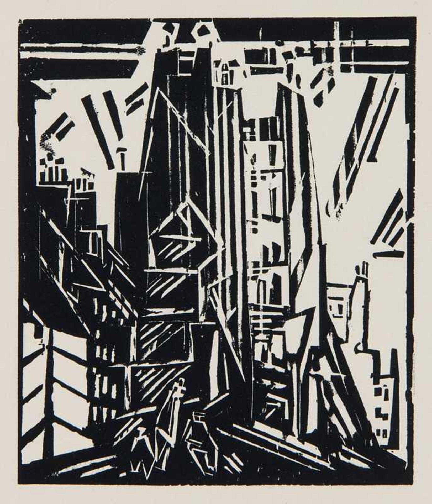 Bauhaus - - Feininger, Lyonel. (1871 - 1956 New York). o.T. (Rue St. Jacques, Paris). 1918 (1919).