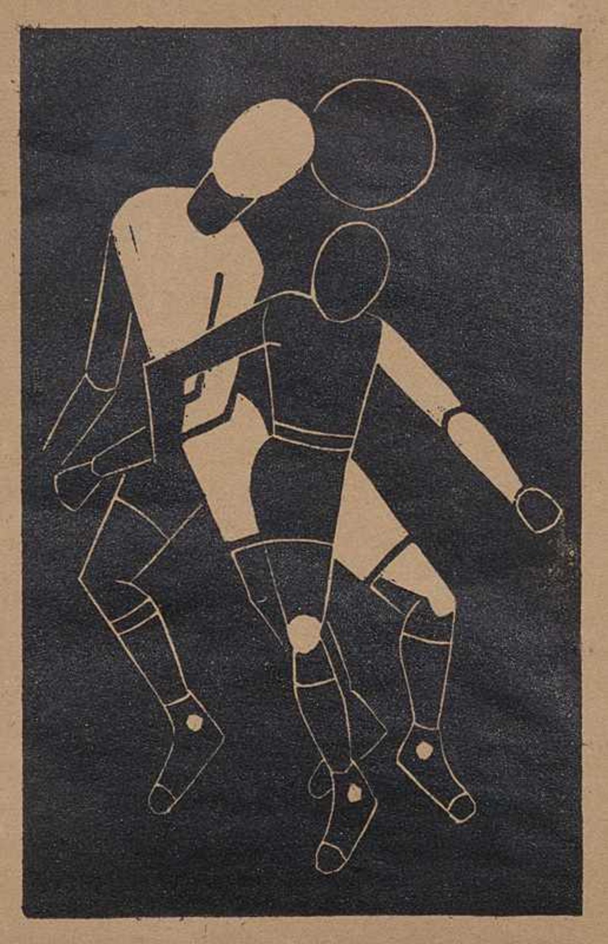 Coenen, Otto. (1907 Düren - 1971 Mönchengladbach). Fußballer. 1929. Linolschnitt. 15,8 x 9,9 cm.