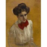 Jahrhundertwende - - Niczky, Rolf. (1881 München - 1950 Klais). Studie einer jungen Frau mit roter