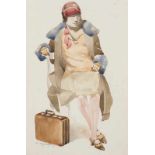 Künstler des 20. Jhd. - Deutsch. Sammlung von 6 Blatt mit Mode- u. Kostümentwürfen. 1928/29.