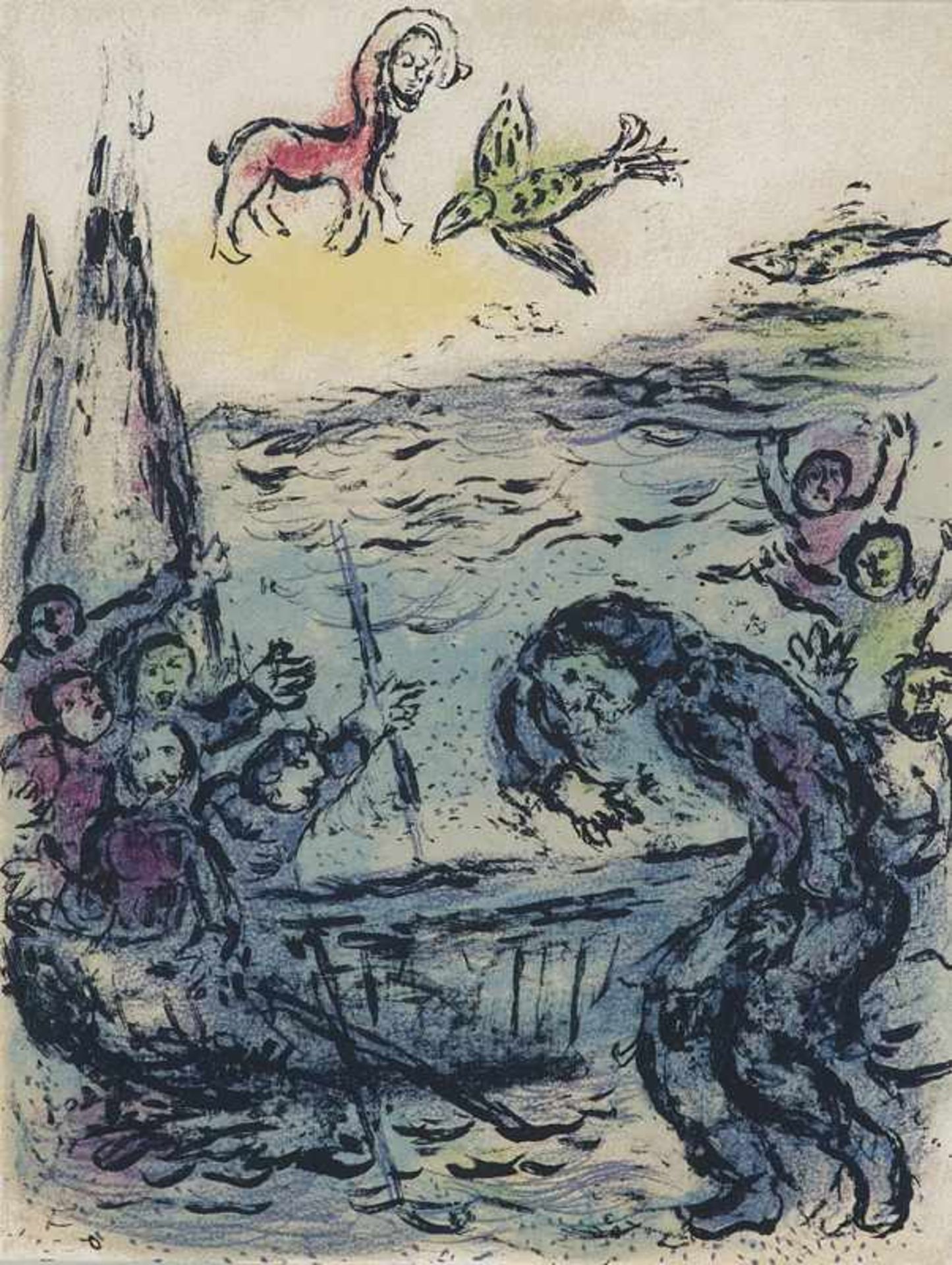 Chagall, Marc. (1887 Witebsk - 1985 St. Paul-de-Vence). Ulysse et ses compagnons (aus Odyssée II).