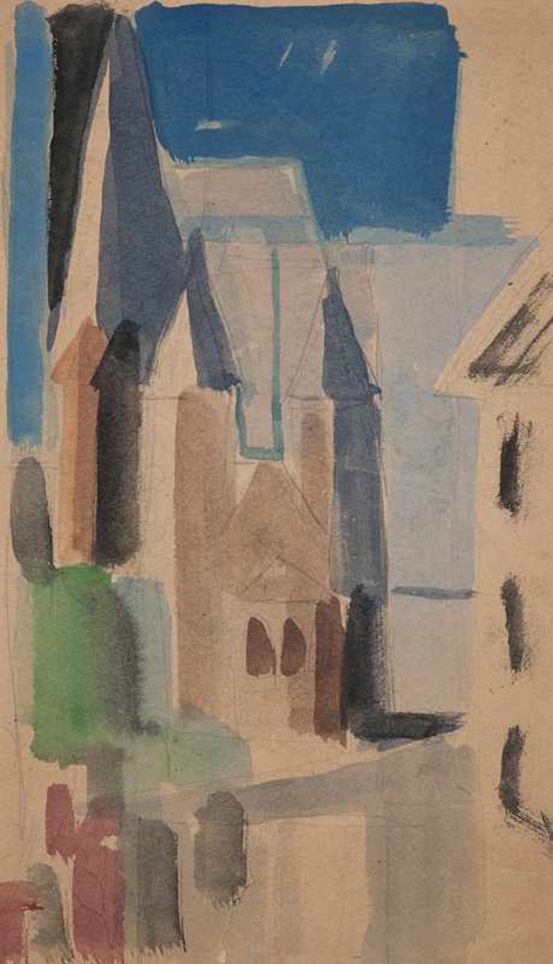 Coenen, Otto. (1907 Düren - 1971 Mönchengladbach). Bonner Münster. Wohl 1946. Aquarell auf Papier.