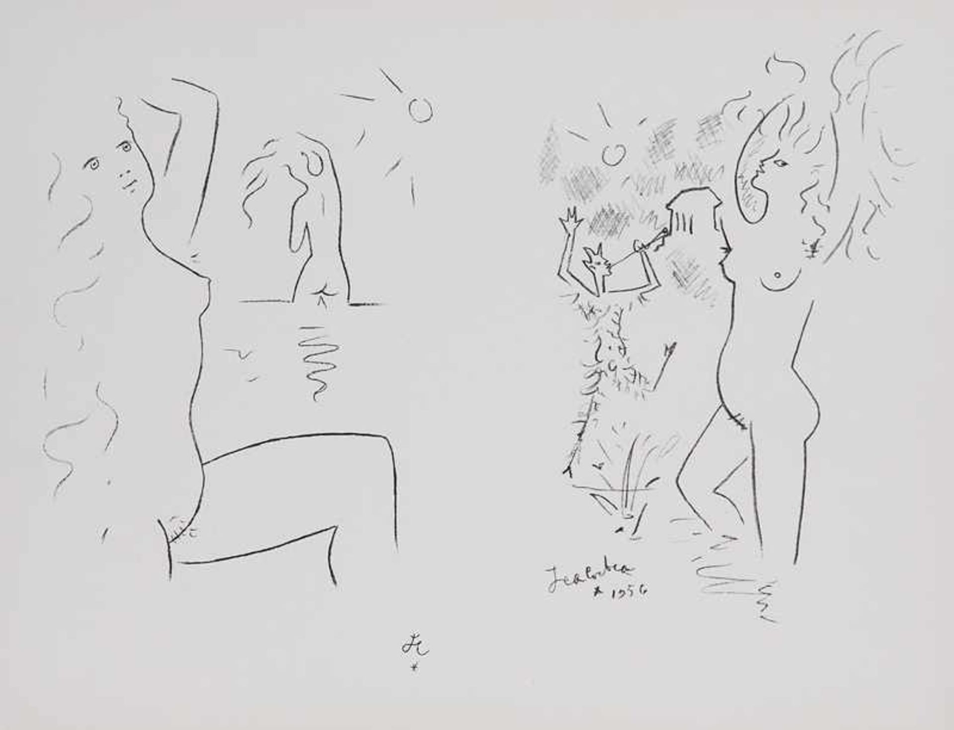 Cocteau, Jean. (1892 - 1963 Paris). Entwurf für die Wandmalereien von Villefranche u. Menton. (