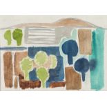 Coenen, Otto. (1907 Düren - 1971 Mönchengladbach). Landschaft. Um 1957. Aquarell auf Papier. 12 x 20