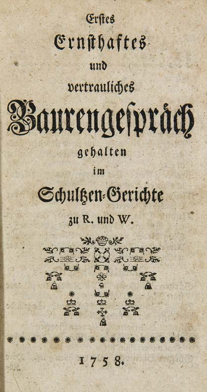 Sondersammlung Pietismus und Katholizismus - - (Grüne, Johann Georg). Erstes (bis 12.) Ernsthaftes