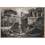 Italien - - Piranesi, Francesco. Pompeji-Ansichten. 2 Radierungen nach Jean Louis Desprez. 19.