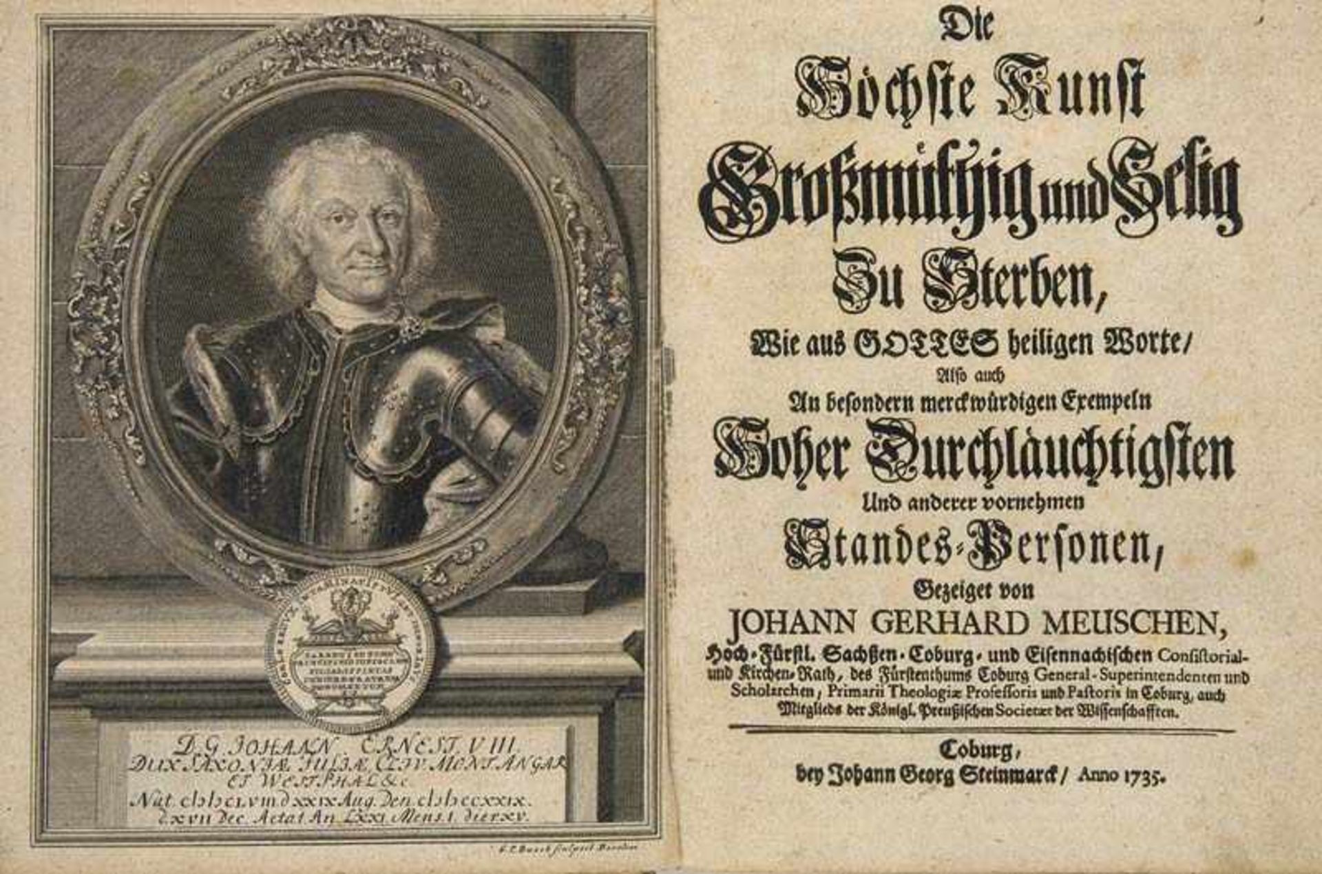 Sondersammlung Pietismus und Katholizismus - - Meuschen, Johann Georg. Die höchste Kunst, großmüthig