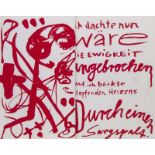 Künstlerbücher - Penck, A.R. - - Kirsch, Sarah. Lyrik. Mit in 5 Farben gedruckten Zeichnungen u.