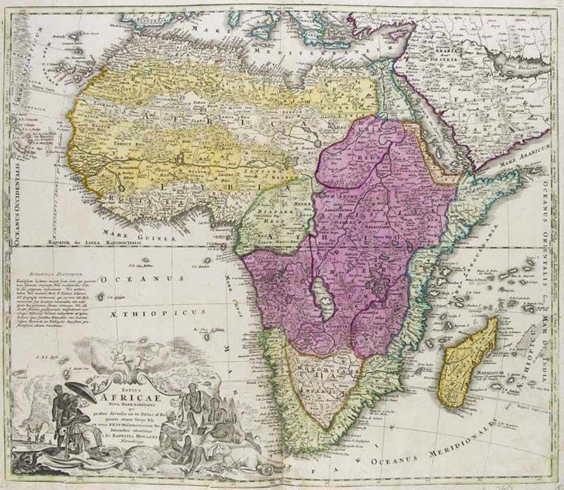 Afrika - - Hondius, Joducus. Sammlung von zwei Landkarten. 53,5 x 61 cm und 51,5 x 60,5 cm