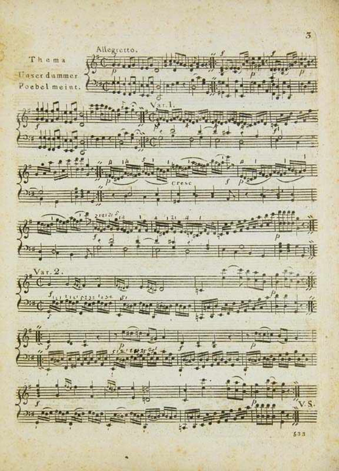 Musik - - Mozart, Wolfgang Amadeus. Suite d'Airs connus variés pour le Clavecin ou Piano-Forté,
