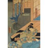 Japan - - Toyokuni, Utagawa II. (1777 - 1835). Bildnisse von Schauspielern aus einem Kabuki-Theater.