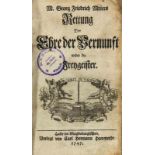 Sondersammlung Pietismus und Katholizismus - Aufklärung - - Meier, Georg Friedrich. Rettung Der Ehre