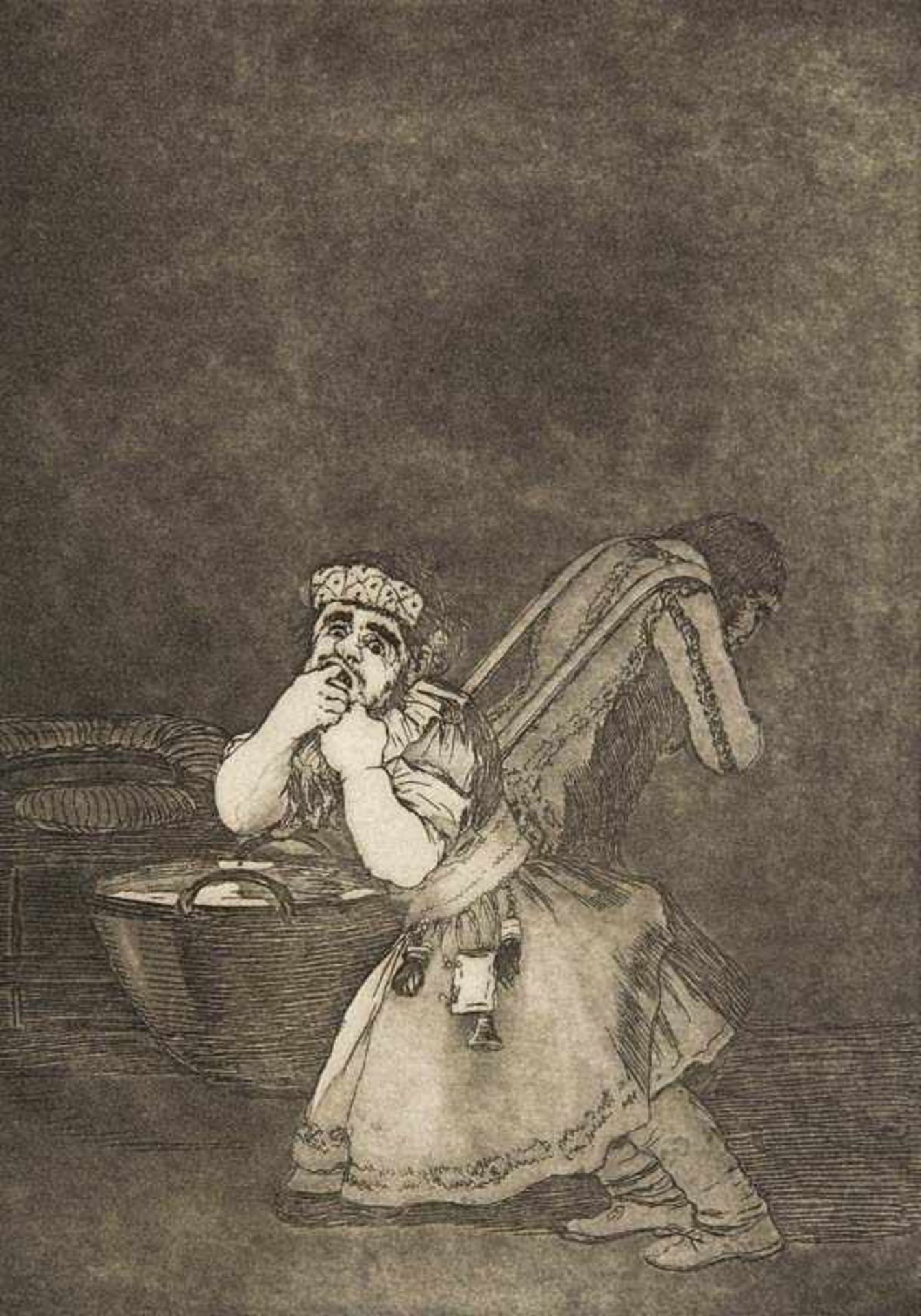 Goya, Francisco de. Sammlung von 6 Aquatinta aus "Los Caprichos, ca. 1860. - Unter Passepartout.