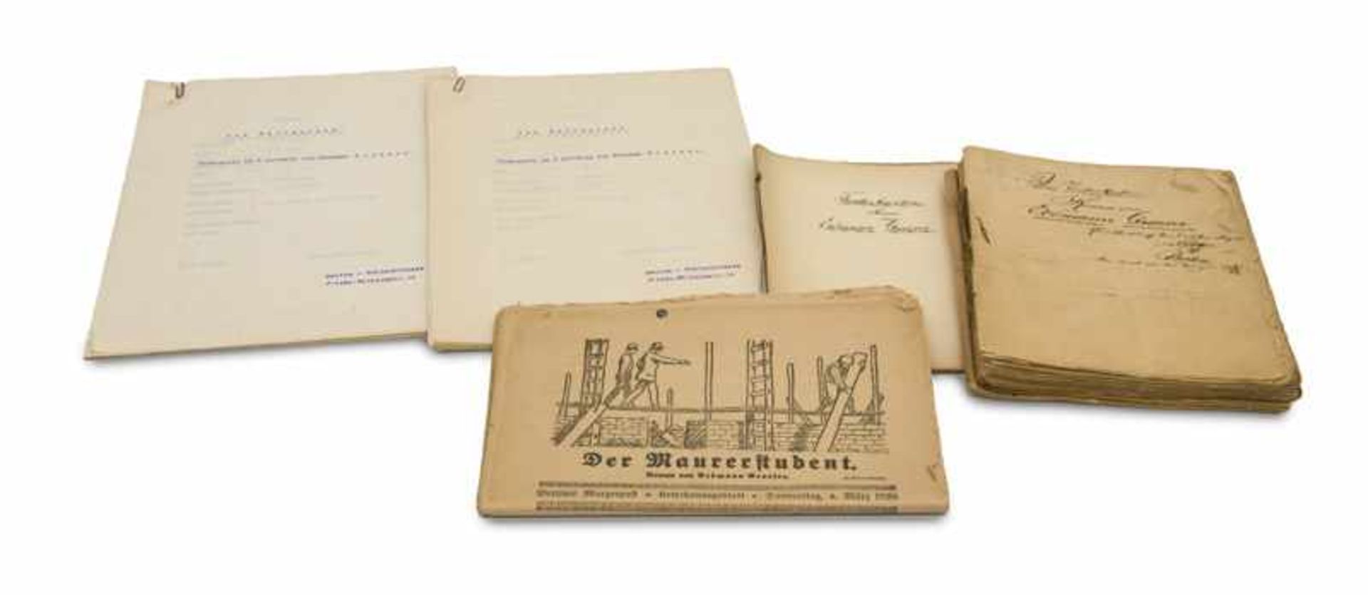 Collection of manuscripts by Berlin writer Erdmann Graeser as listed above. * Graeser, Erdmann