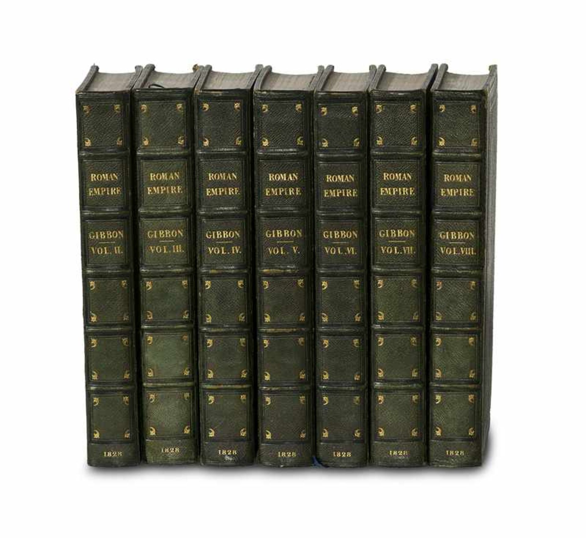Roman History - - Eight volumes. London, Murray, 1881. 8°. Decorative Leather of the time with