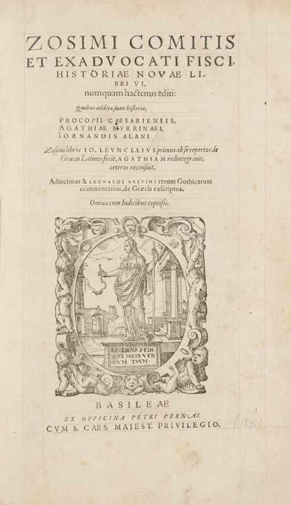 zosimus Zosimi Comitis Ex Advocato Fisci Historia Novae Libri VI ... Quibus additæ sunt historiæ,