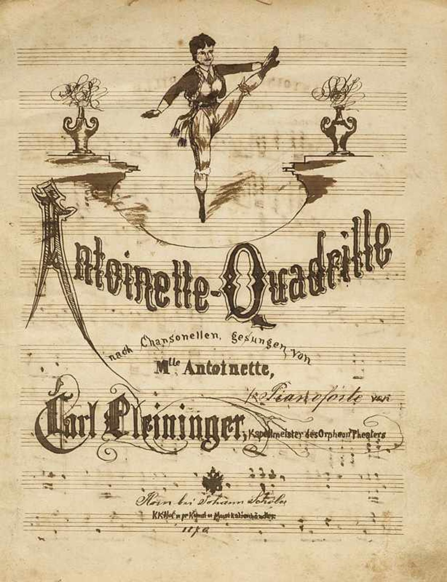 Musik Antoinette-Quadrille nach Chansonellen, gesungen von Mlle. Antoinette. Für Pianoforte von Carl