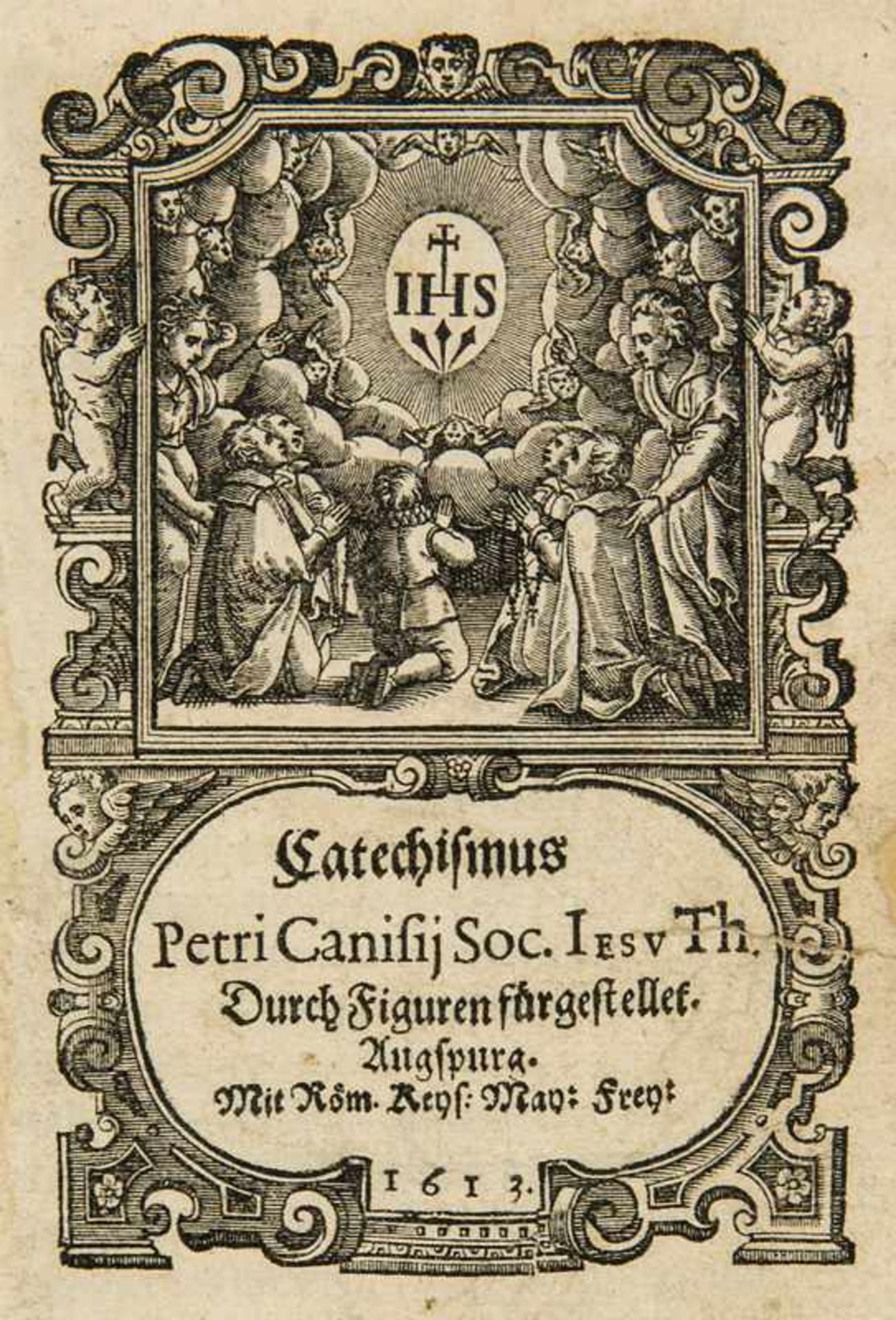 Canisius, Peter (d.i. P. de Hondt) Catechism. Petri Canisii Societatis Iesv T. Forged by figures.