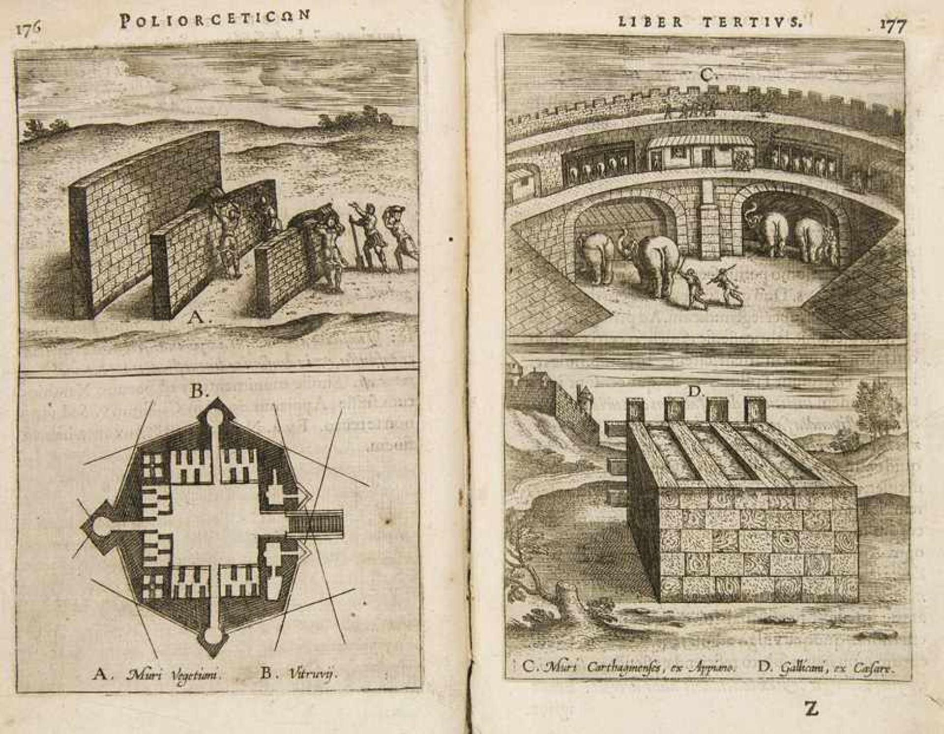 militaria Lipsius, Justus Iusti Lipsi Poliorceticon sive de machinis. tormentis. Libri quinque in - Bild 2 aus 2