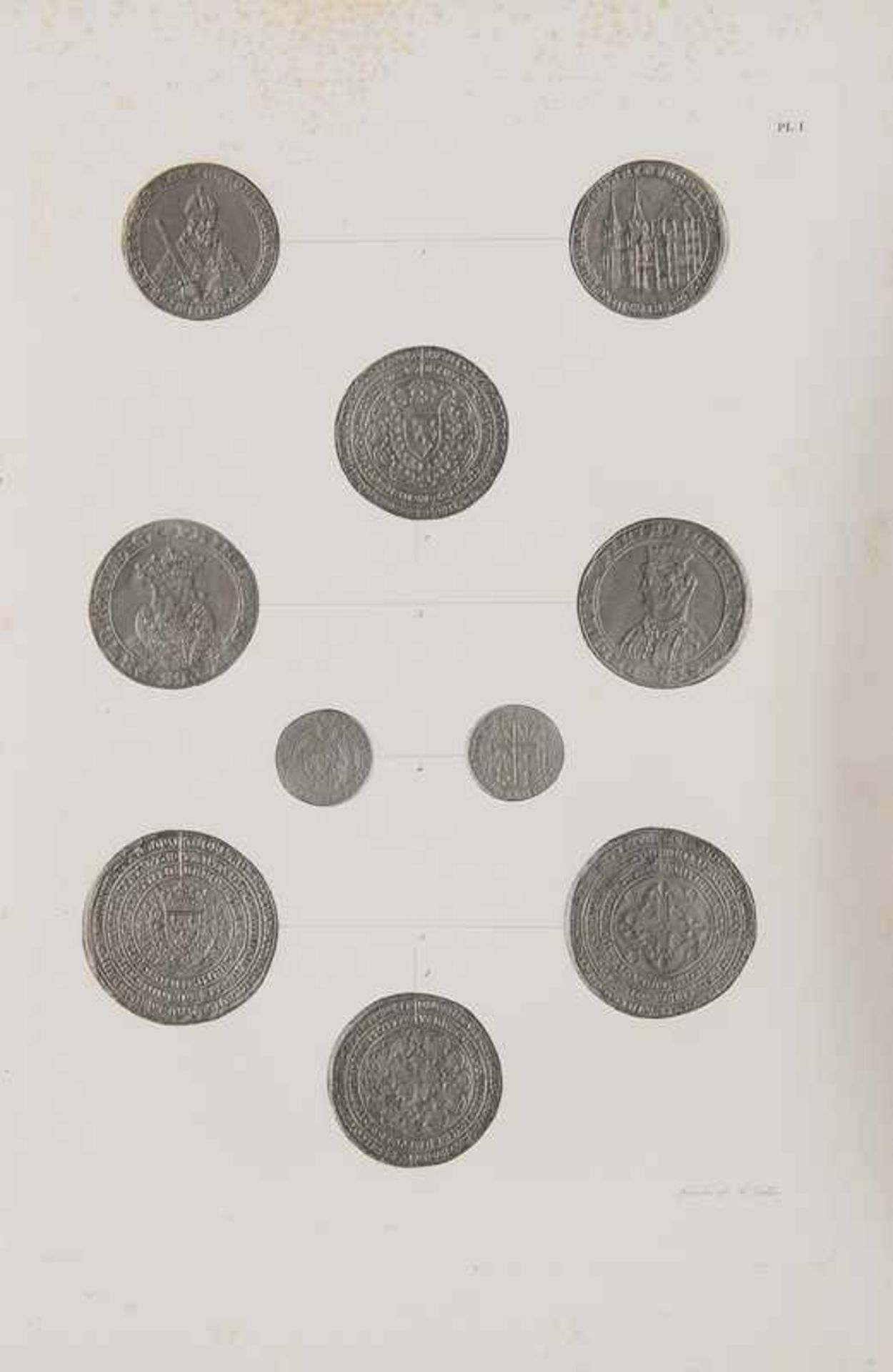 With 353 numismatic plates.NumismatikCollas, Achille, Delaroche, PaulTrésor de Numismatique et de