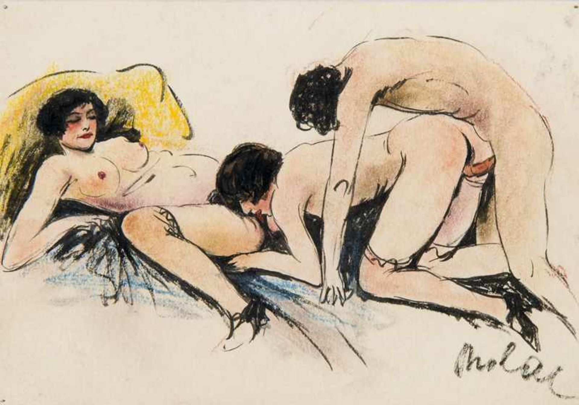 Explicit depictions of the erotic love play, which in layout and painting style are reminiscent of
