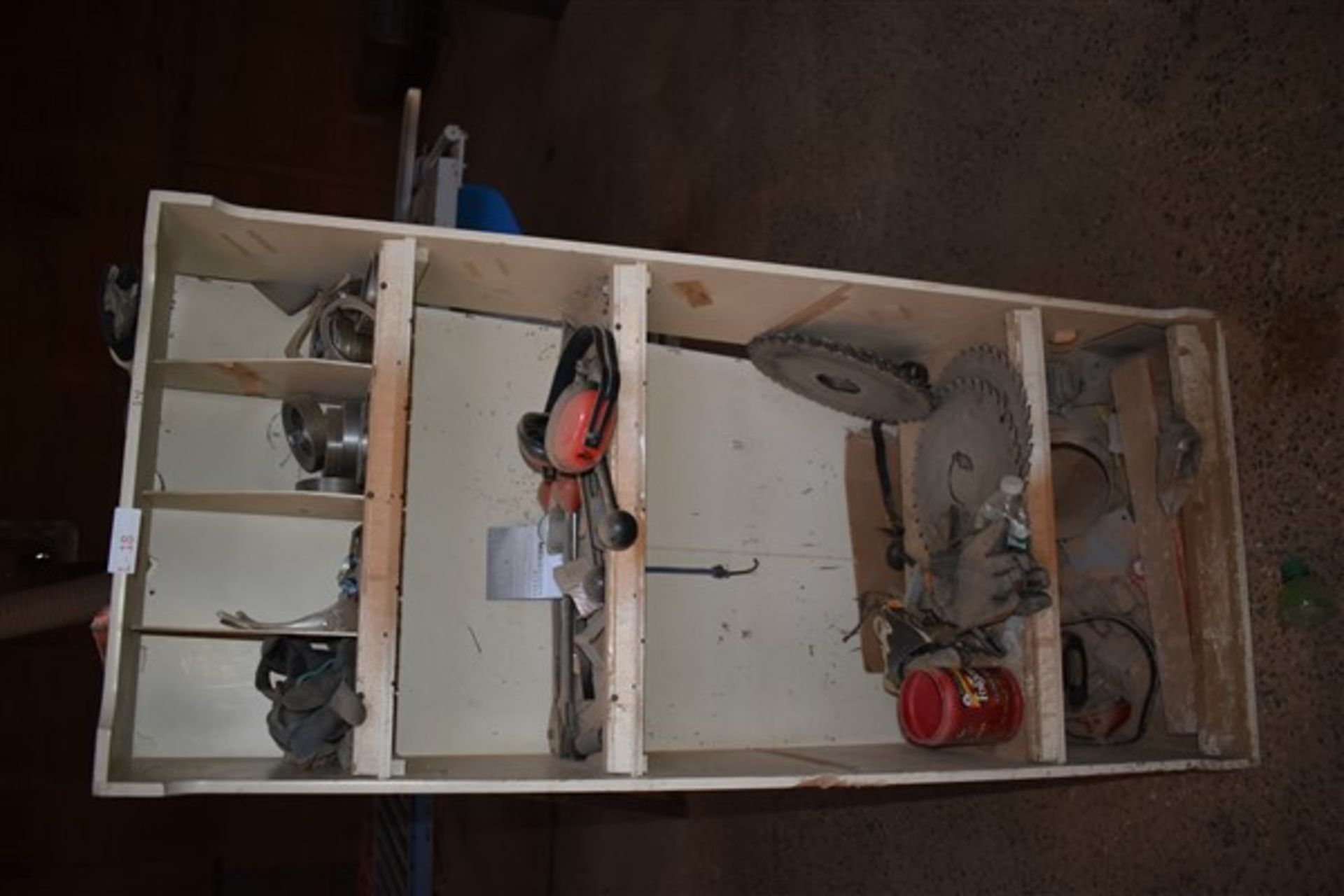 Shelving Unit containing Misc. Saw Parts
