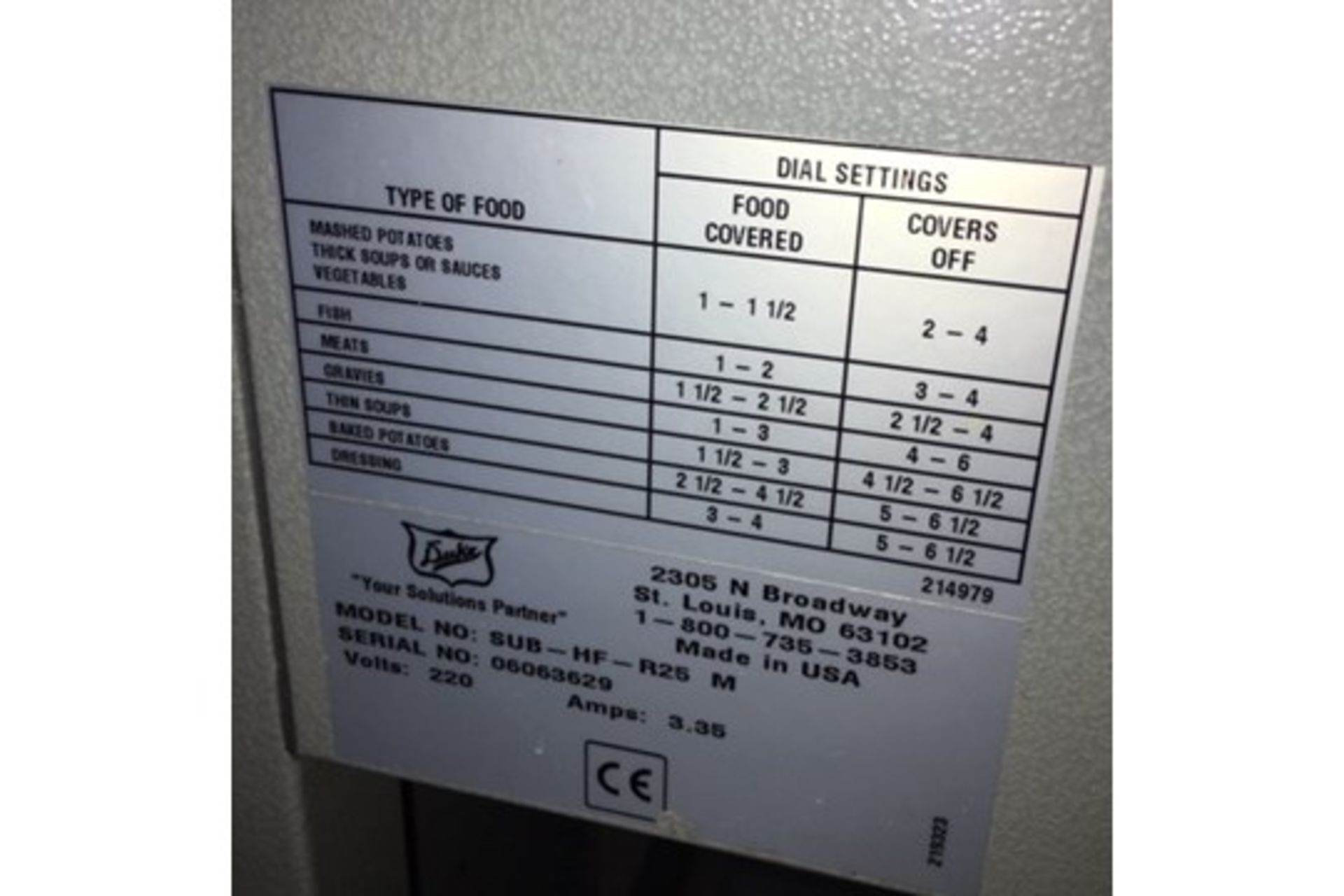 Duke SUB-HF-R25 Food Warmer Unit - Image 7 of 7