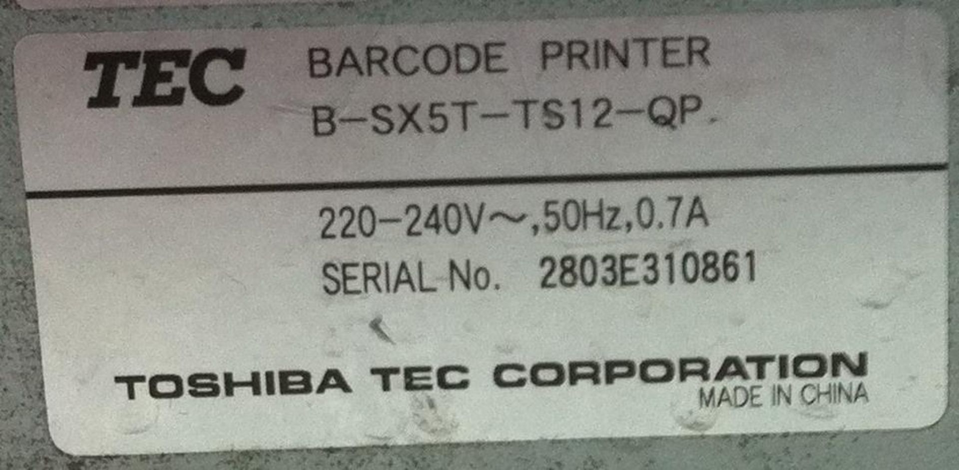 Toshiba TEC B SX5T Barcode printer with New Ribbon and Labels - Image 3 of 6