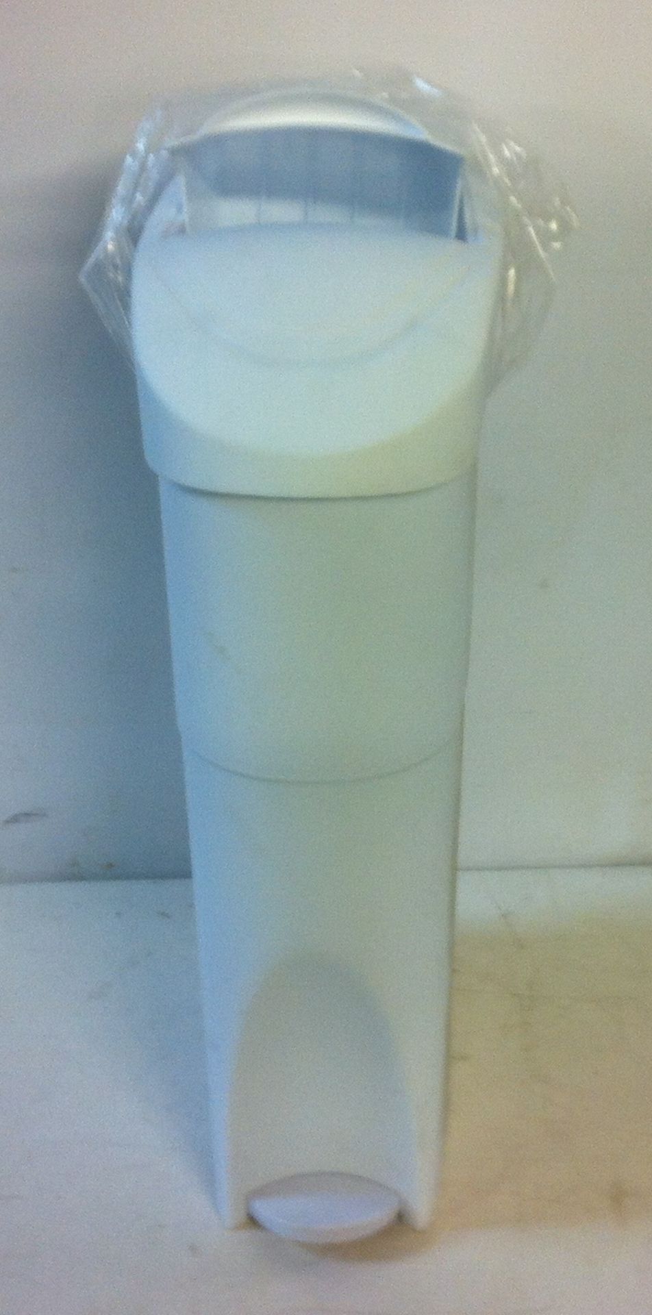 White bathroom pedal bin