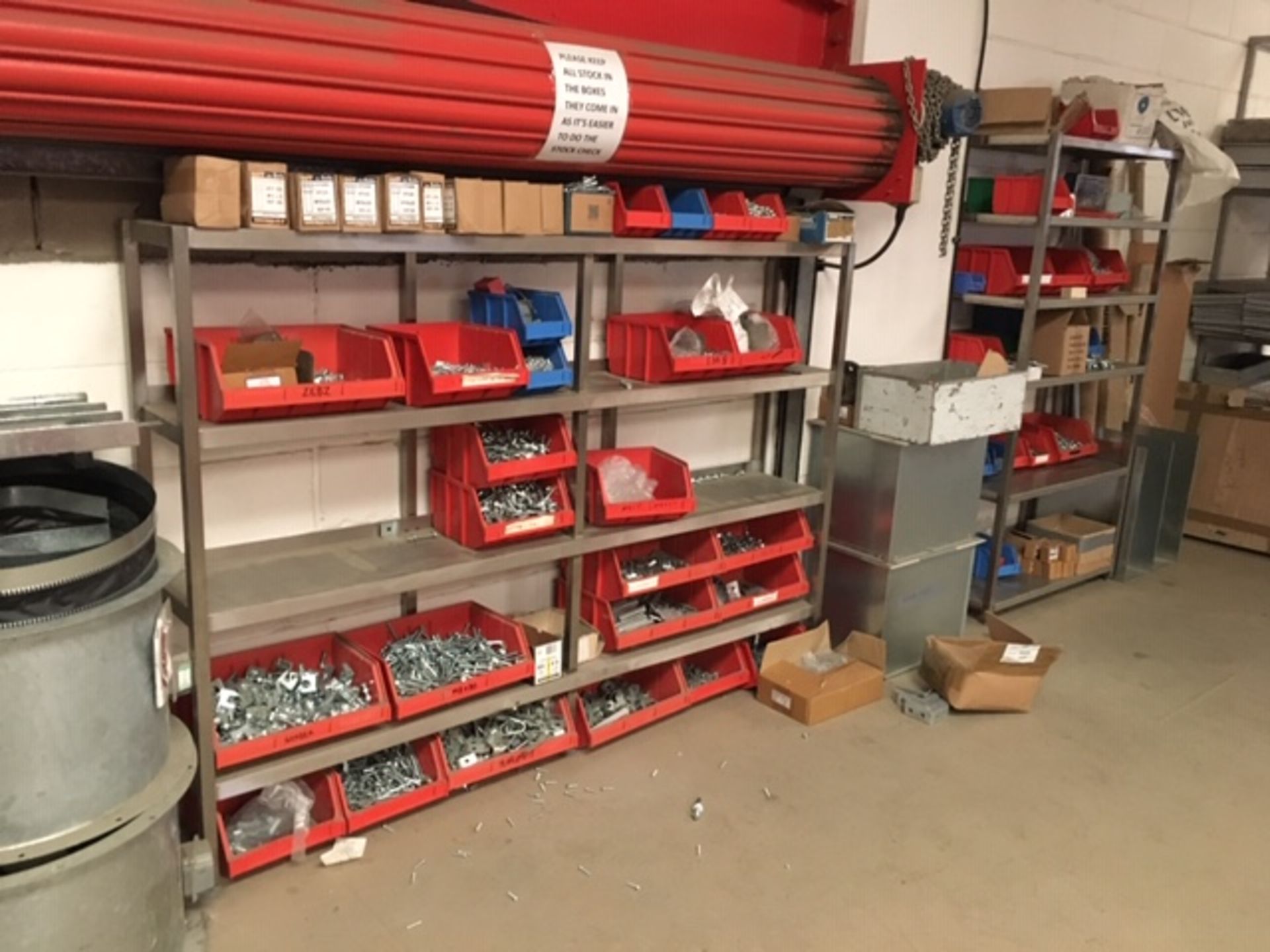 Contents of Mezzanine Floor - Includes Ducting, Metal Stock, Screws, Nails, Clips - See Photos - Image 4 of 8