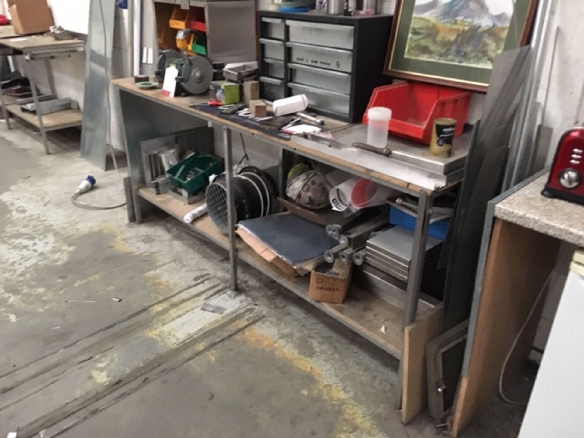 8 x Wooden Workshop Tables w/ Undershelfs - Various Sizes - Please See Pictures