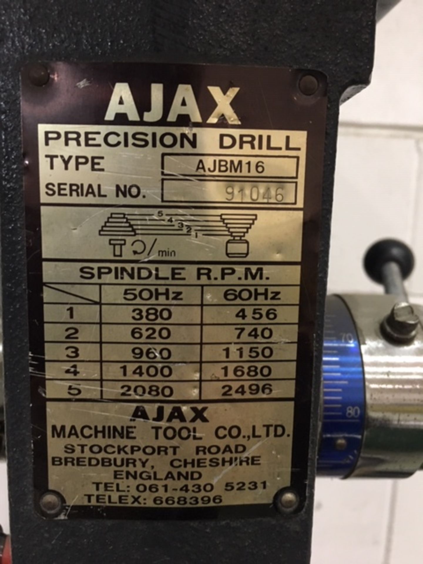 Ajax AJBM16 Heavy Duty Pillar Drill w/ Bench - Image 4 of 5